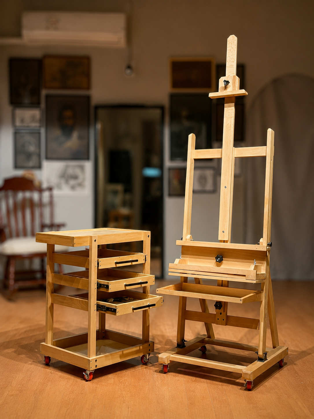 Studio Combo, professional easel + studio organizer